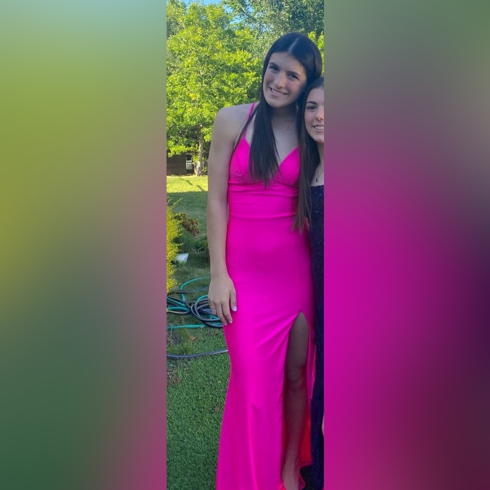 Hot pink prom dress